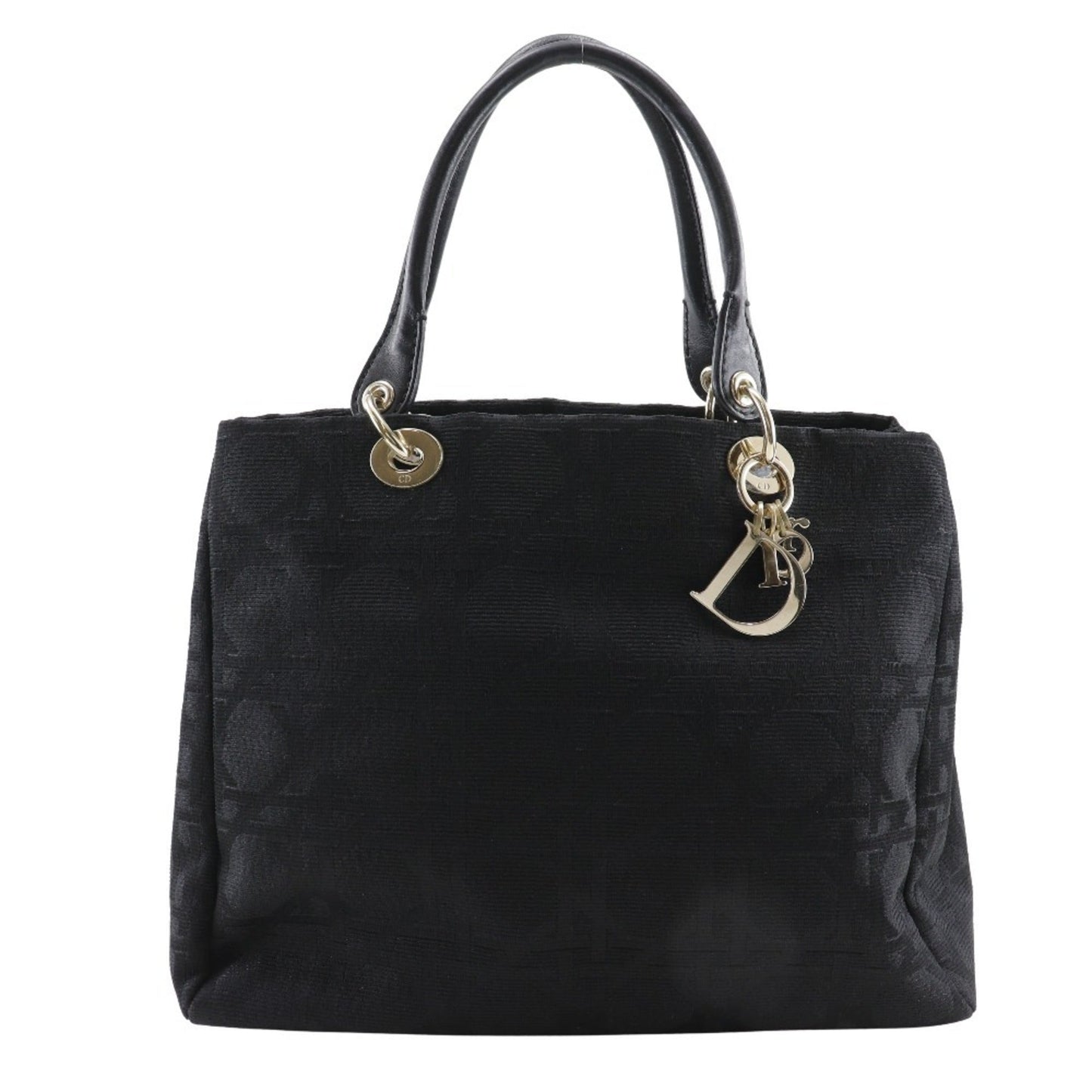 Dior Handbag Christian Tote Bag Canvas Nylon Black