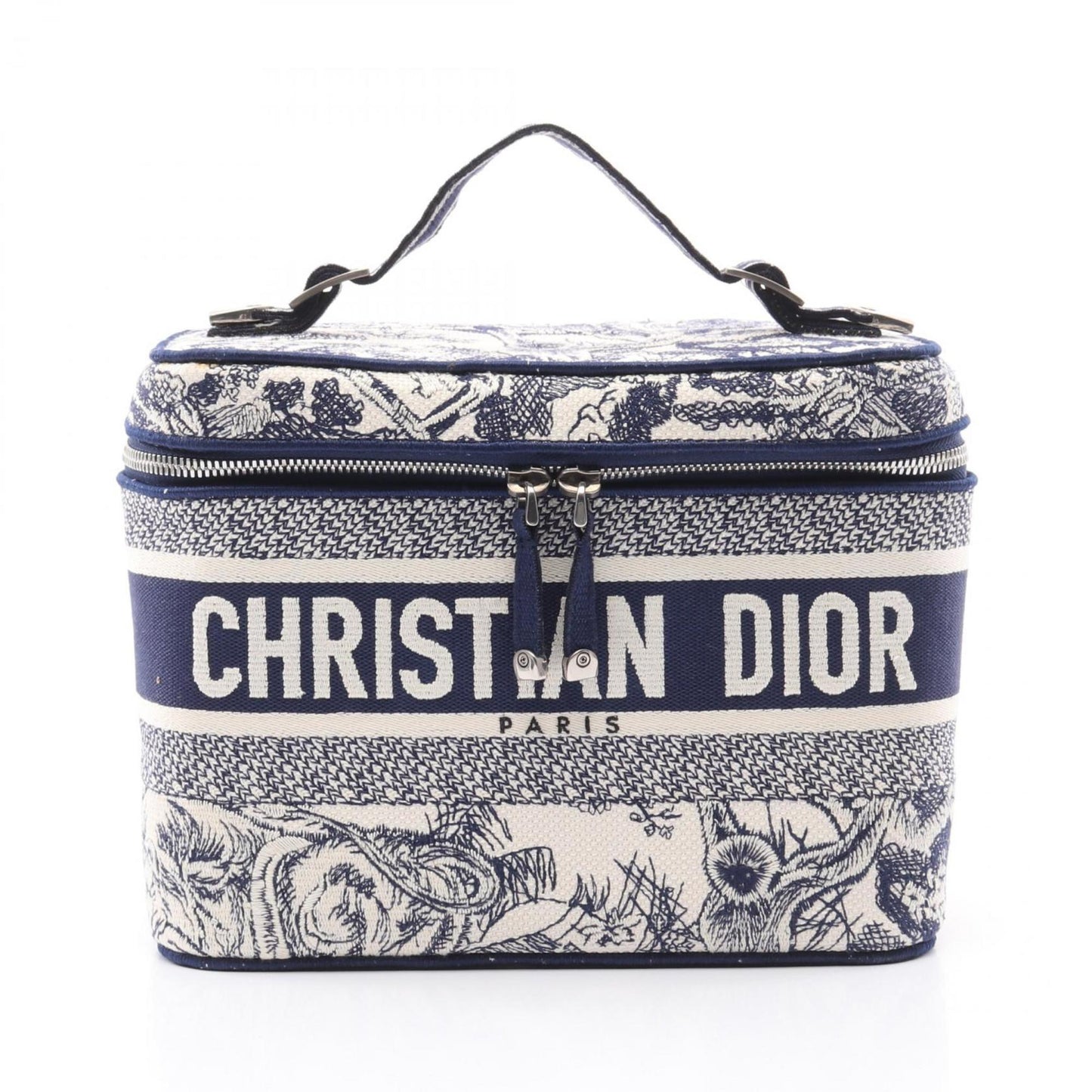 Dior Handbag Christian Canvas White Navy