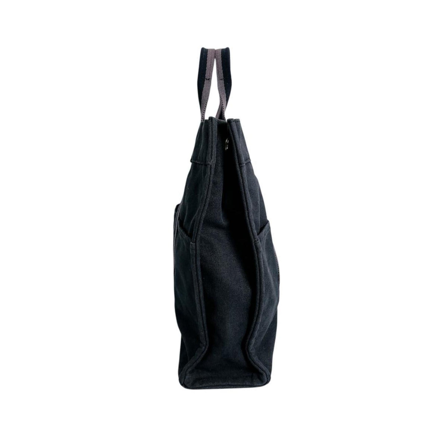 Hermes Her Line Tote Bag Canvas Black