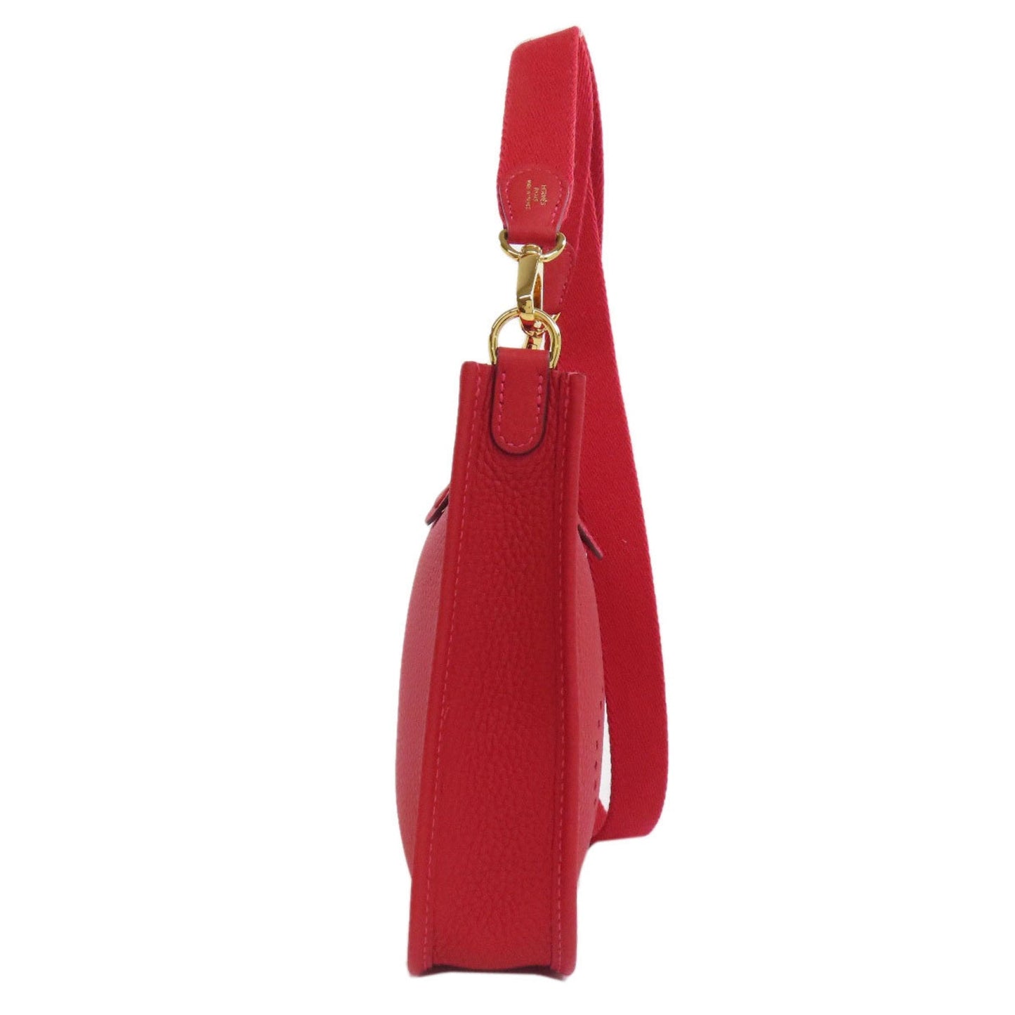 Hermes Color Taurillon Clemence Shoulder Bag Leather Red