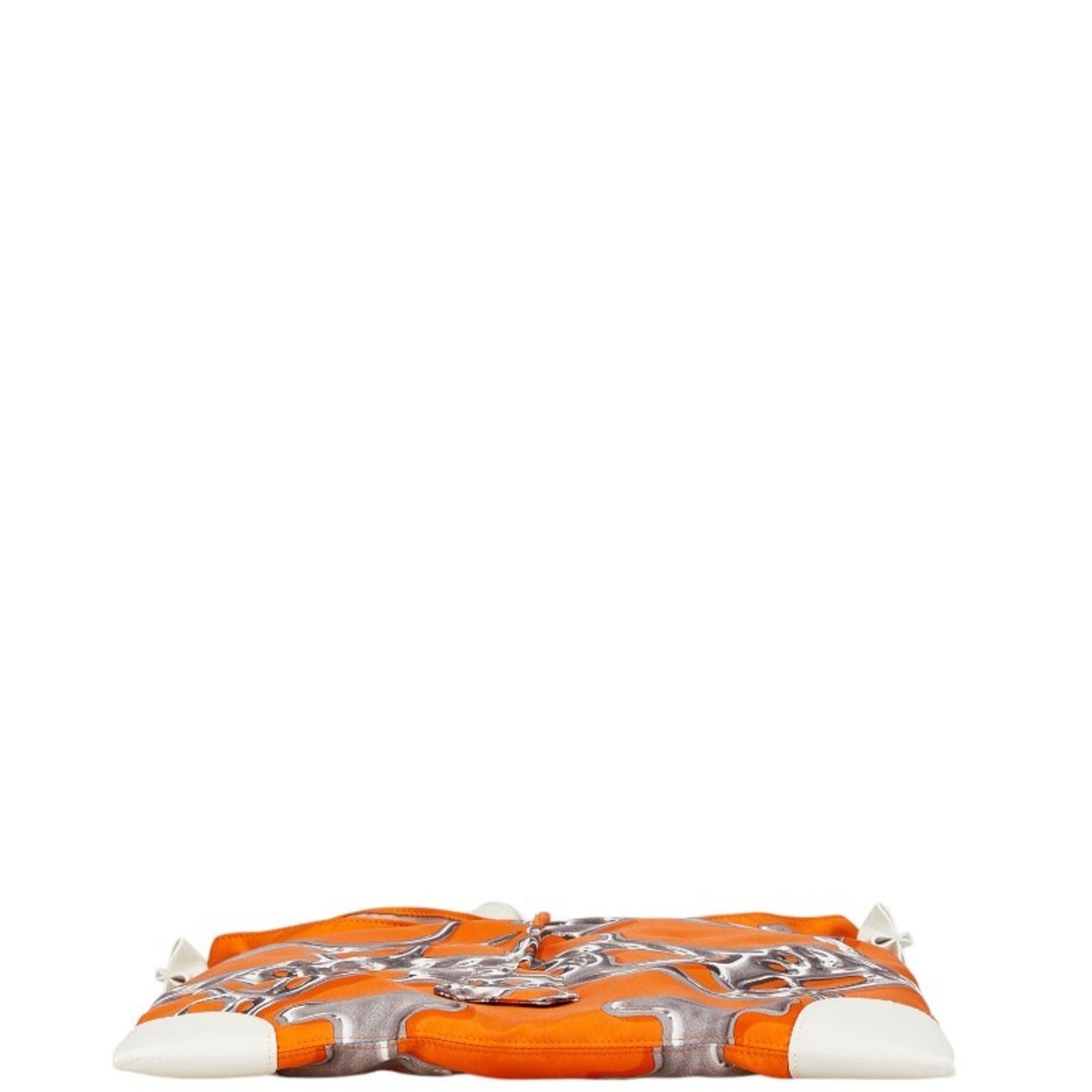 Hermes Silk Pouch Shoulder Bag Leather Orange