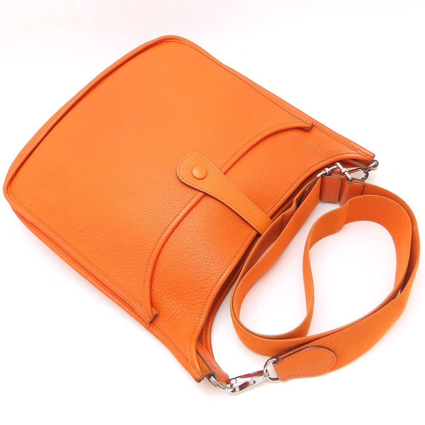 Hermes Potiron Taurillon Clemence Shoulder Bag Leather