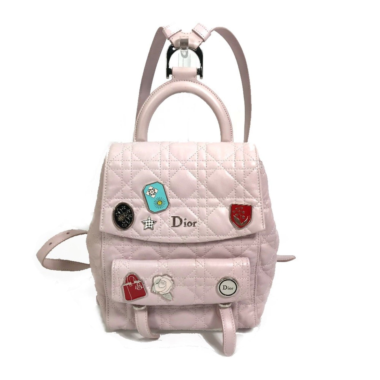 Dior Handbag Christian Backpack 3 Leather Pink