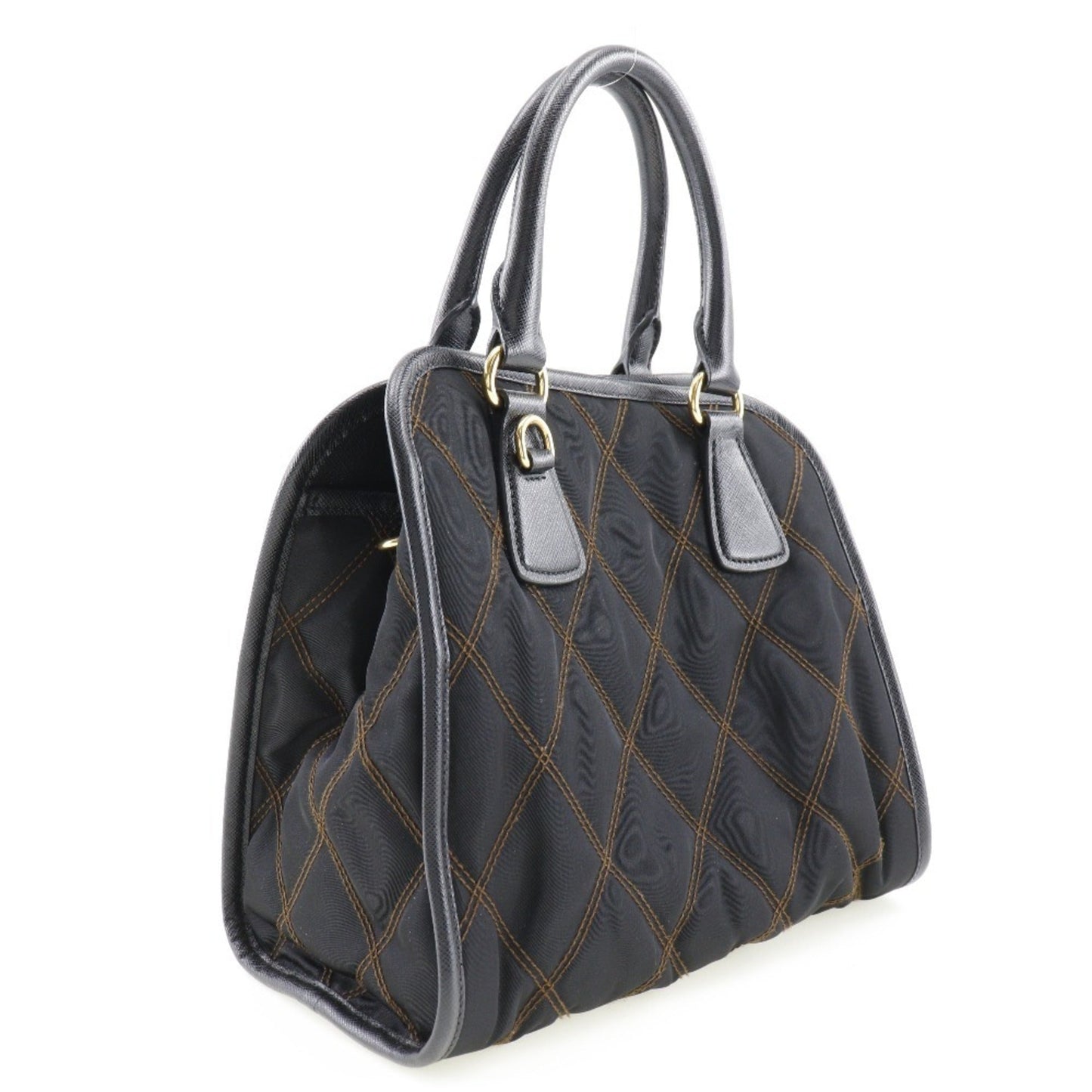 Prada Handbag 2Way Shoulder Crossbody Magnetic Type Safiano Ladies Nylon Saffiano Quilted Shoulder Bag