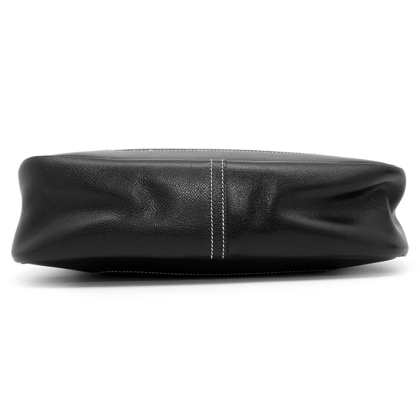 Hermes Trim Courchevel Shoulder Bag Leather Black