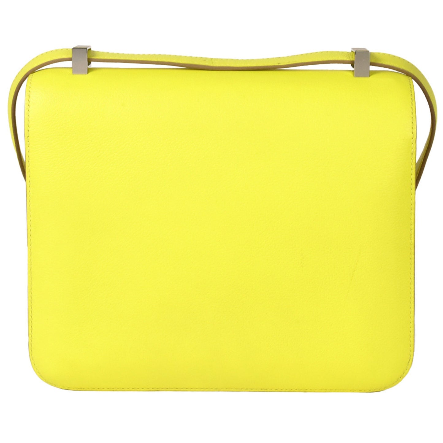 Hermes Constance Lime Lime Evercalf Shoulder Bag Leather Yellow