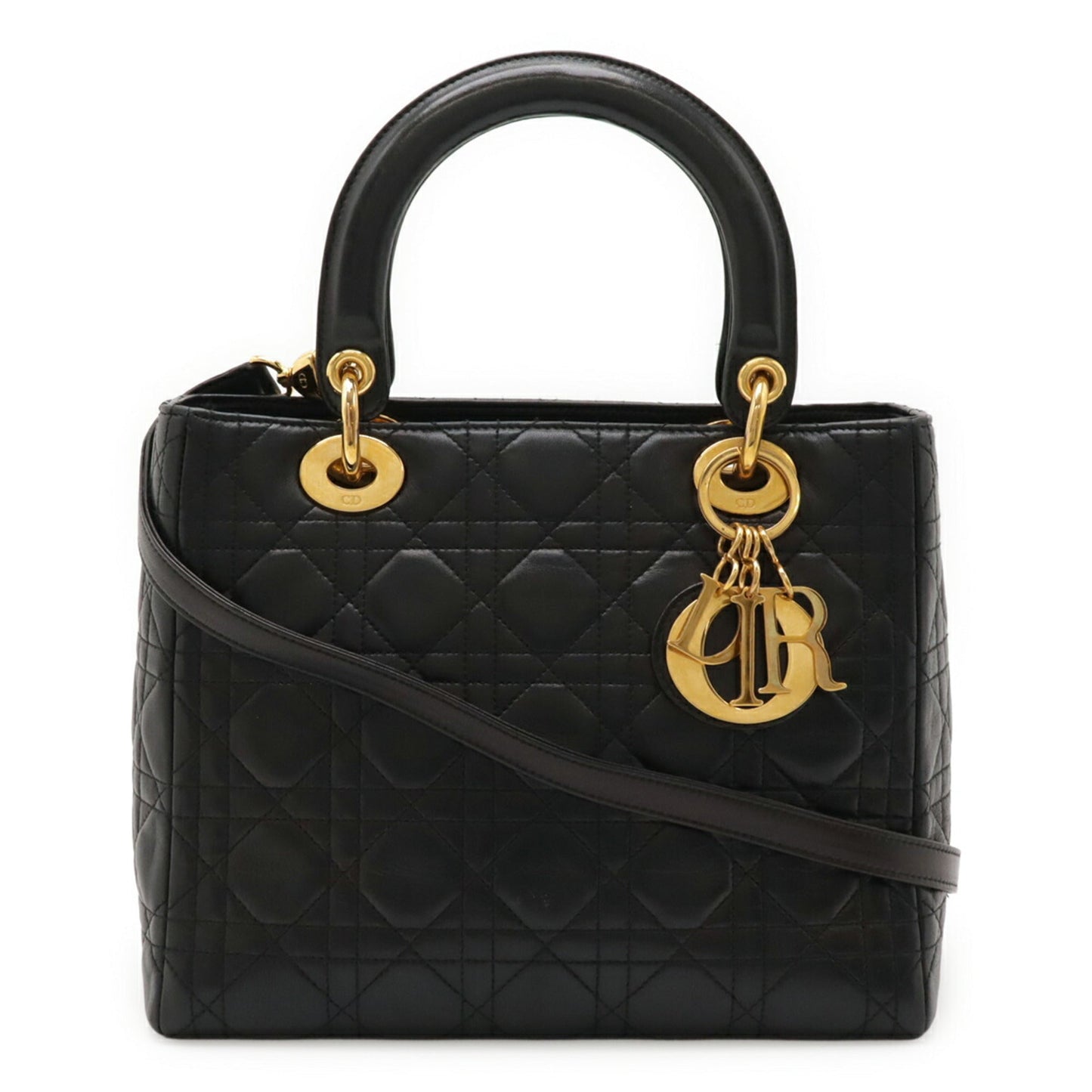 Dior Handbag Christian Tote Bag 12 Leather Black