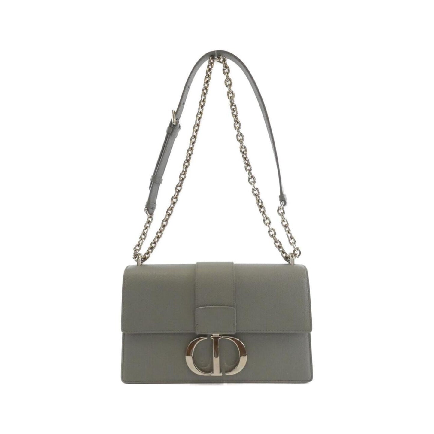 Dior Handbag Christian Shoulder Bag 2 Leather Gray