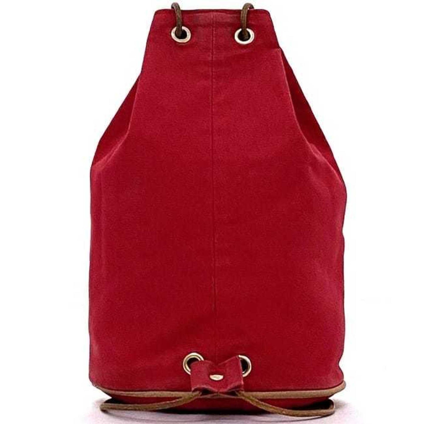 Hermes Color Cotton Backpack Leather Canvas Red