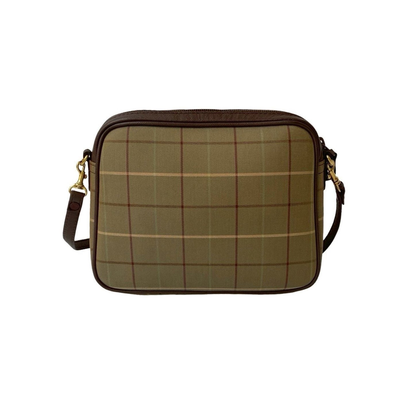 Burberry Khaki Shoulder Bag Leather Canvas Brown