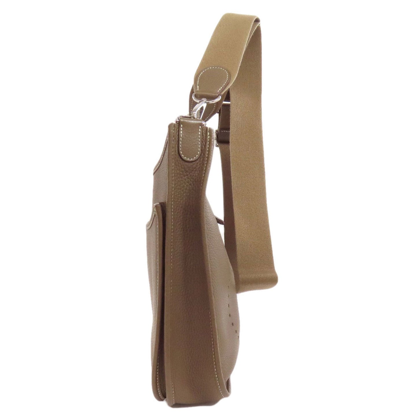 Hermes Etoupe Taurillon Clemence Shoulder Bag Leather Brown Gray Shoulder Bag 9