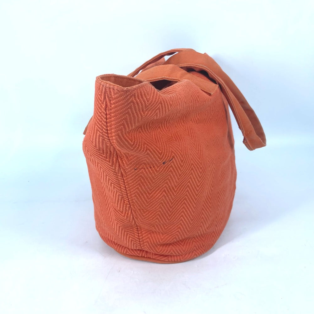 Hermes Shoulder Bag Shoulder Tote Bag Beach Bag Paniedo Canvas Orange