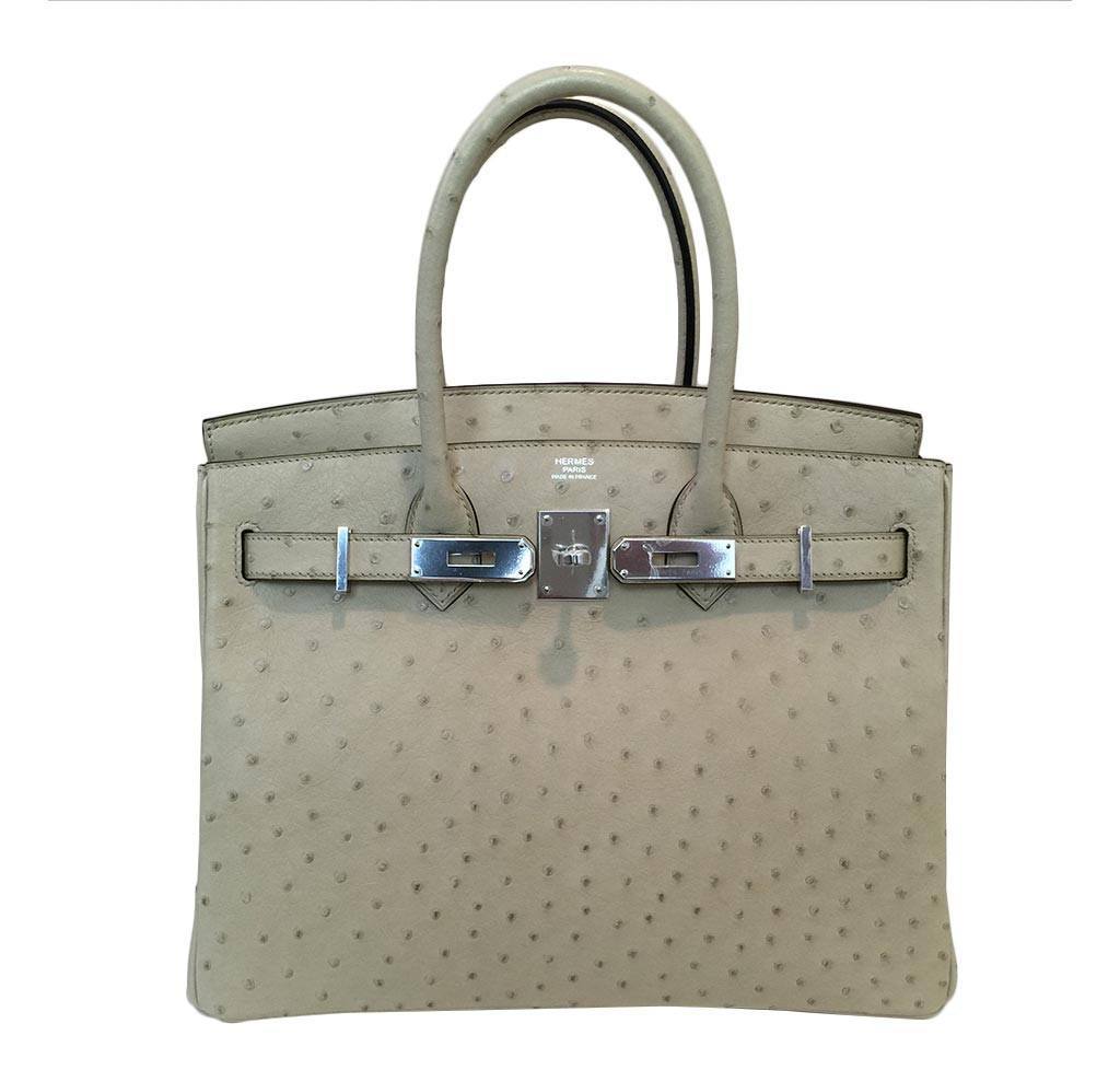Hermes Birkin Ostrich Parchemin Bag Travel Bag