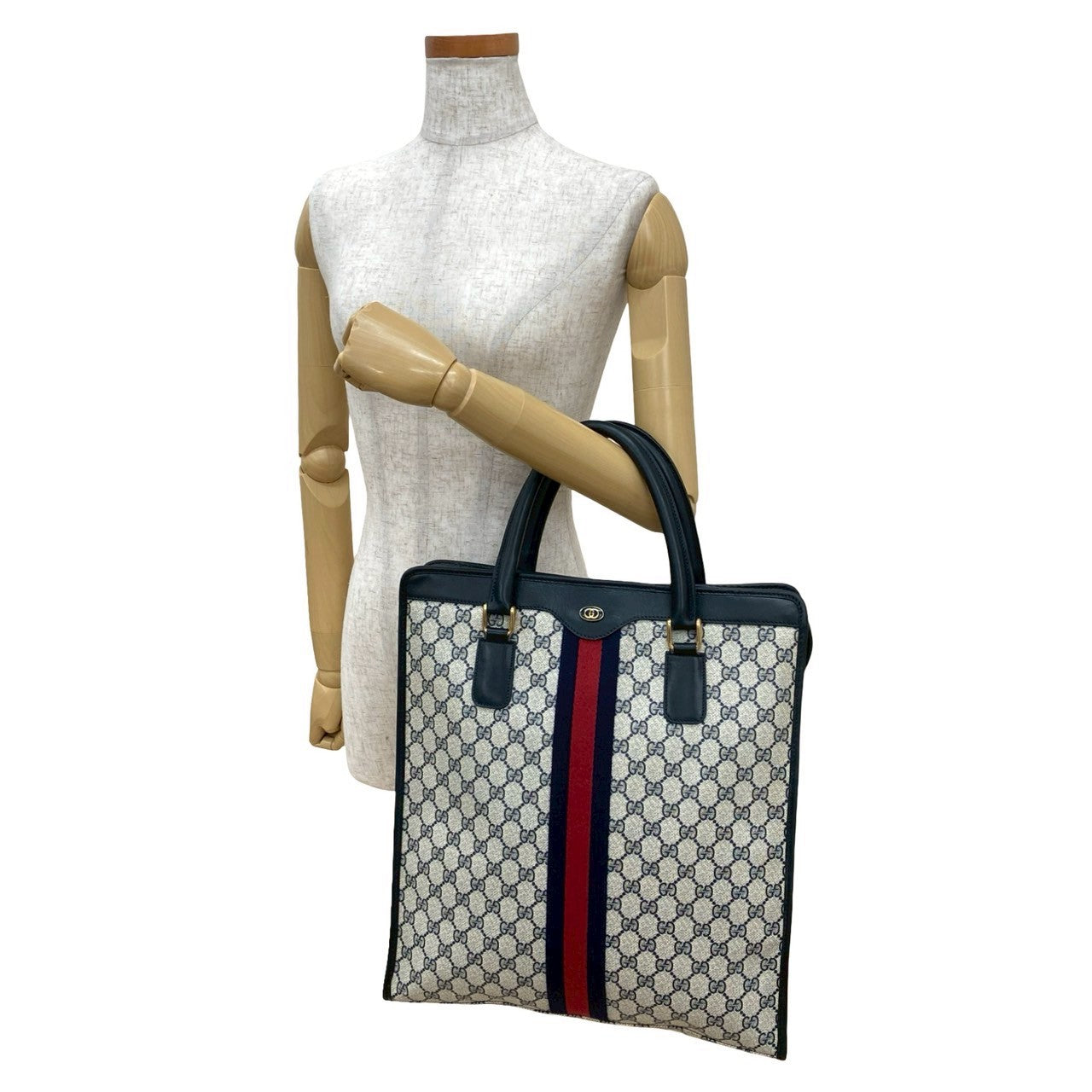 Gucci Sherry line Leather Navy Handbag 20250717Mnb222 3
