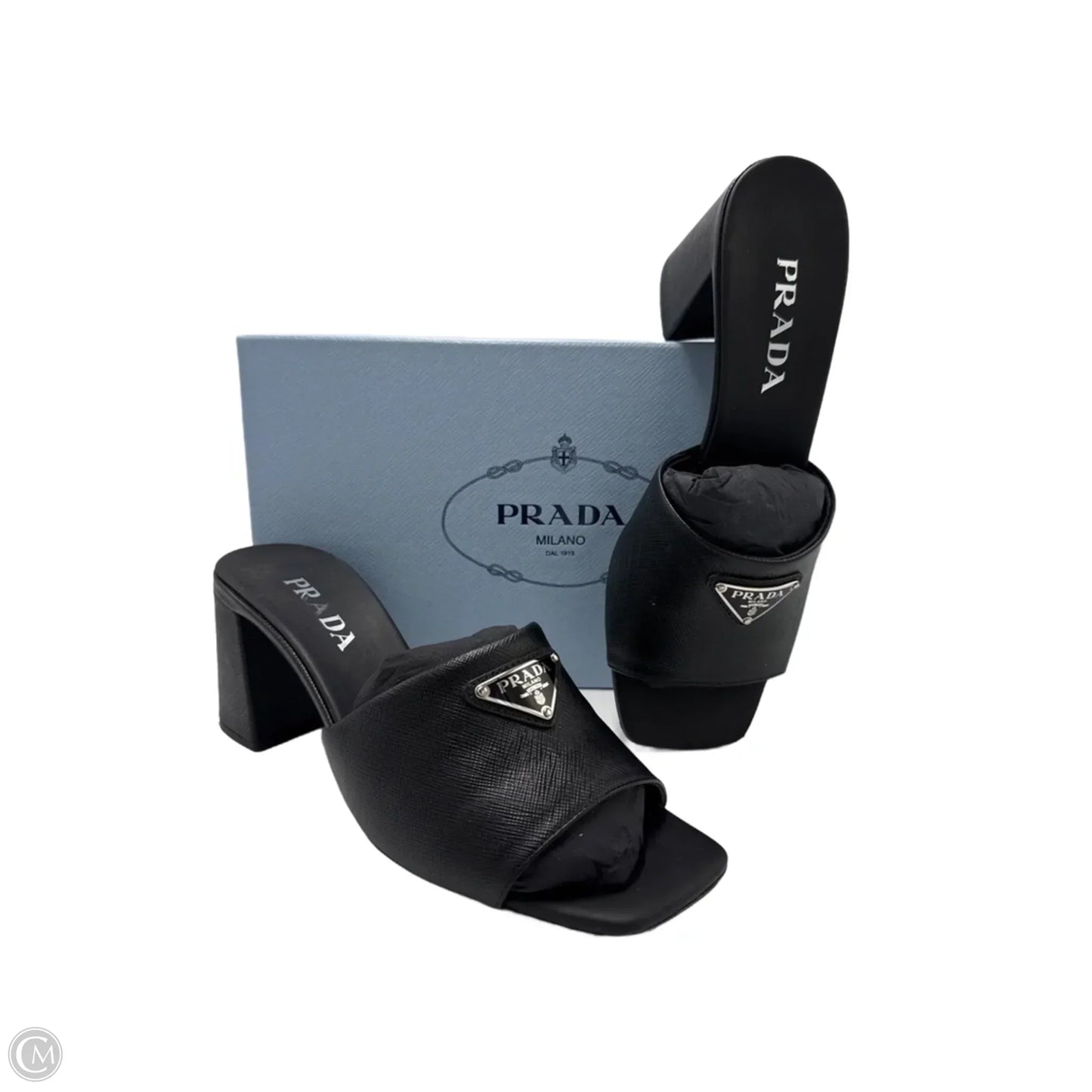 Prada Shoe Sandals Luxury Designer By In , 39.5 Black Shoes