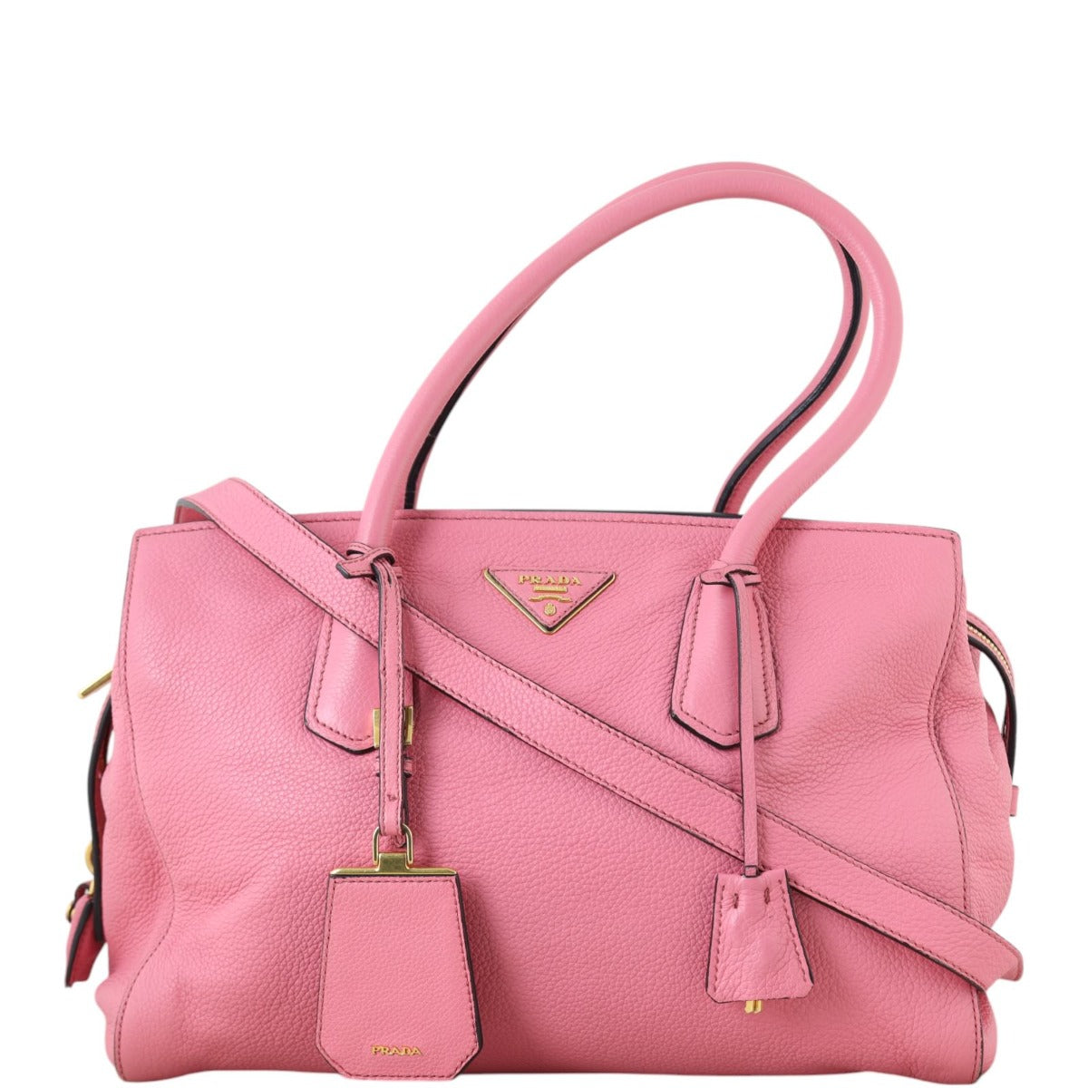 Prada Tote Bag Daino Tote Vitello Pink Zip Shoulder Bag