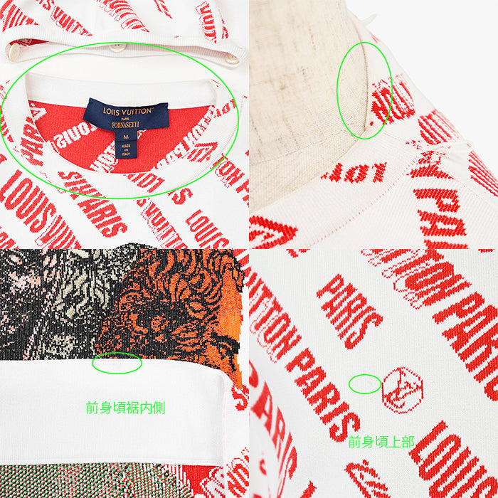Louis Vuitton Short sleeve T-shirt RW212B IS9 Nylon White Red Apparel