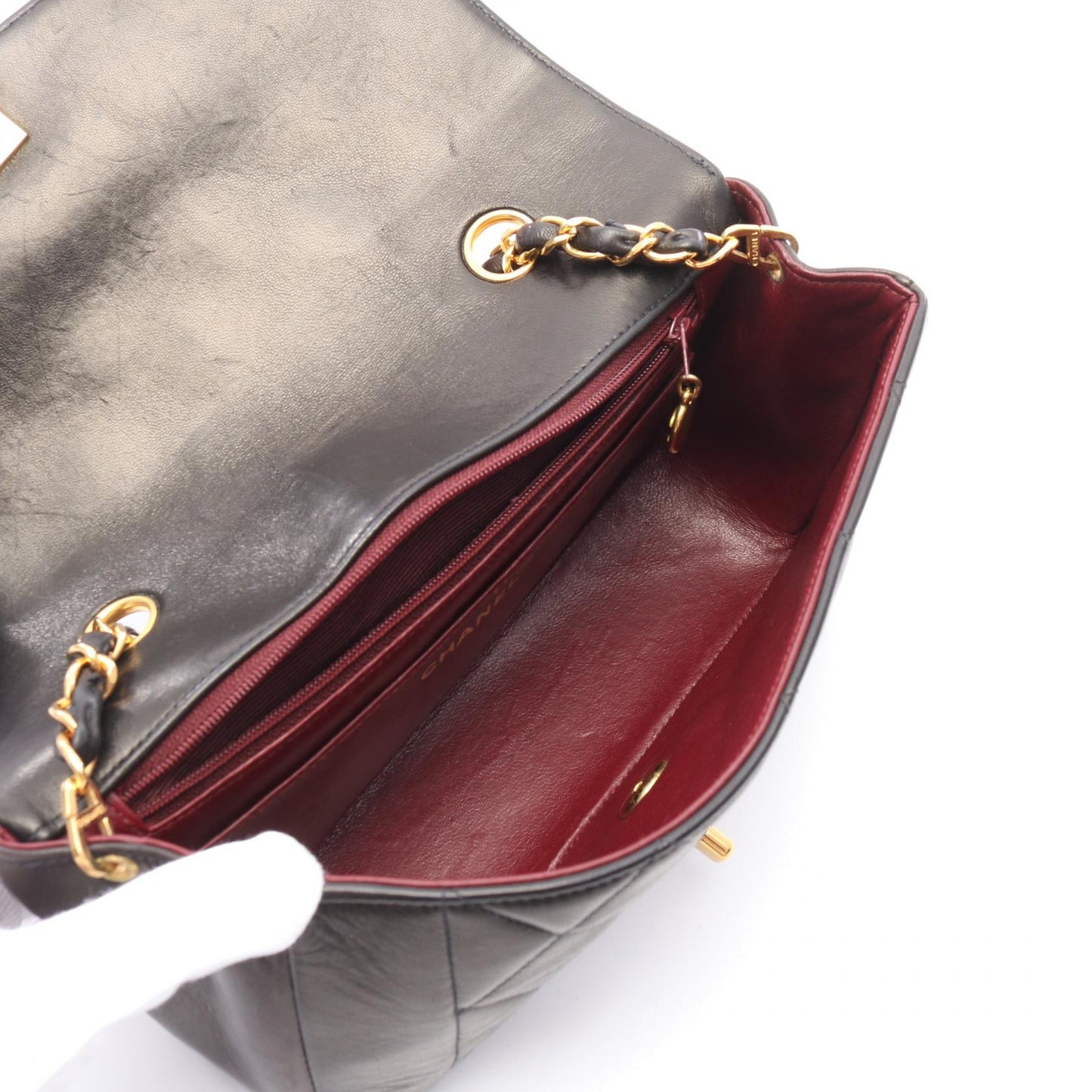 Matelasse Diana Flap Lambskin Shoulder Bag Heritage