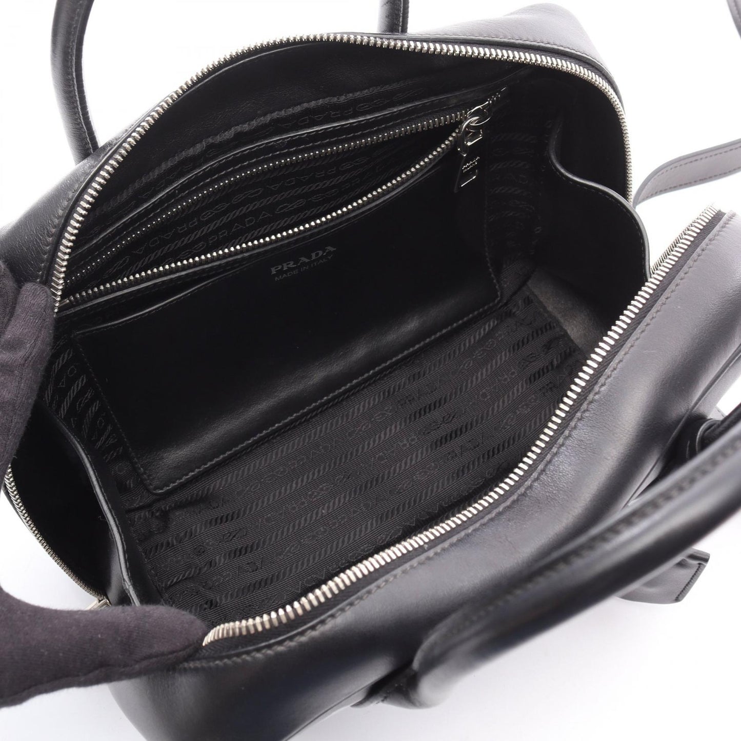 Prada Banana Print Handbag Leather Travel Bag