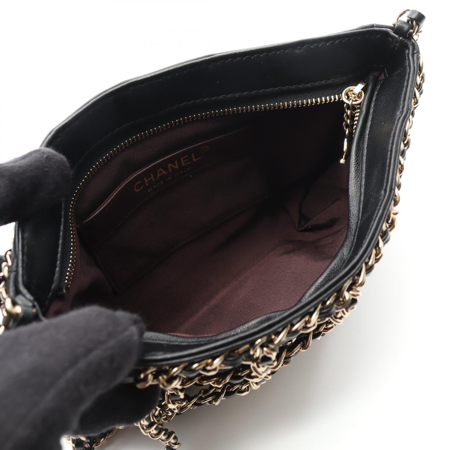 Lambskin Shoulder Bag Signature Fine