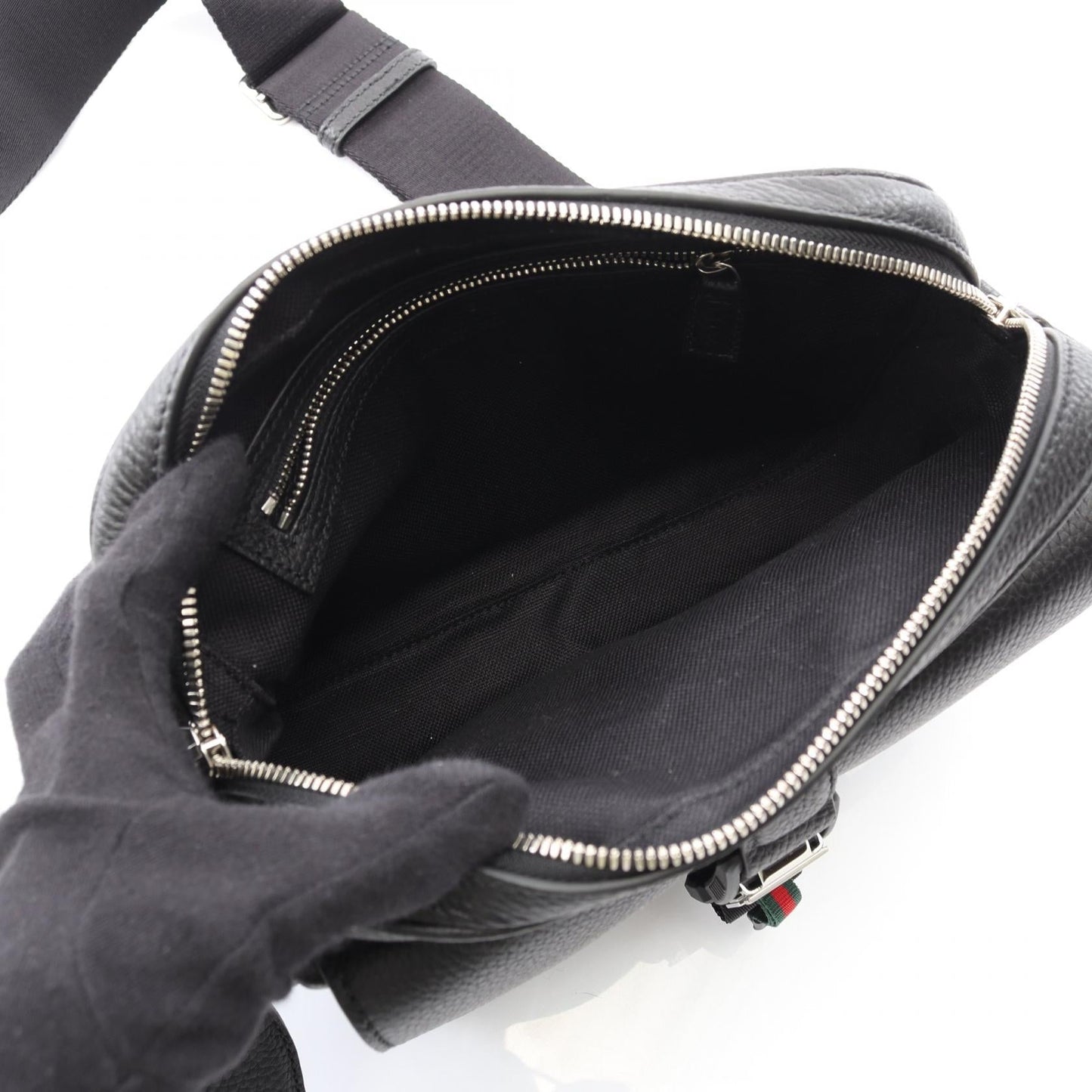 Gucci Web Stripe Shoulder Bag Leather