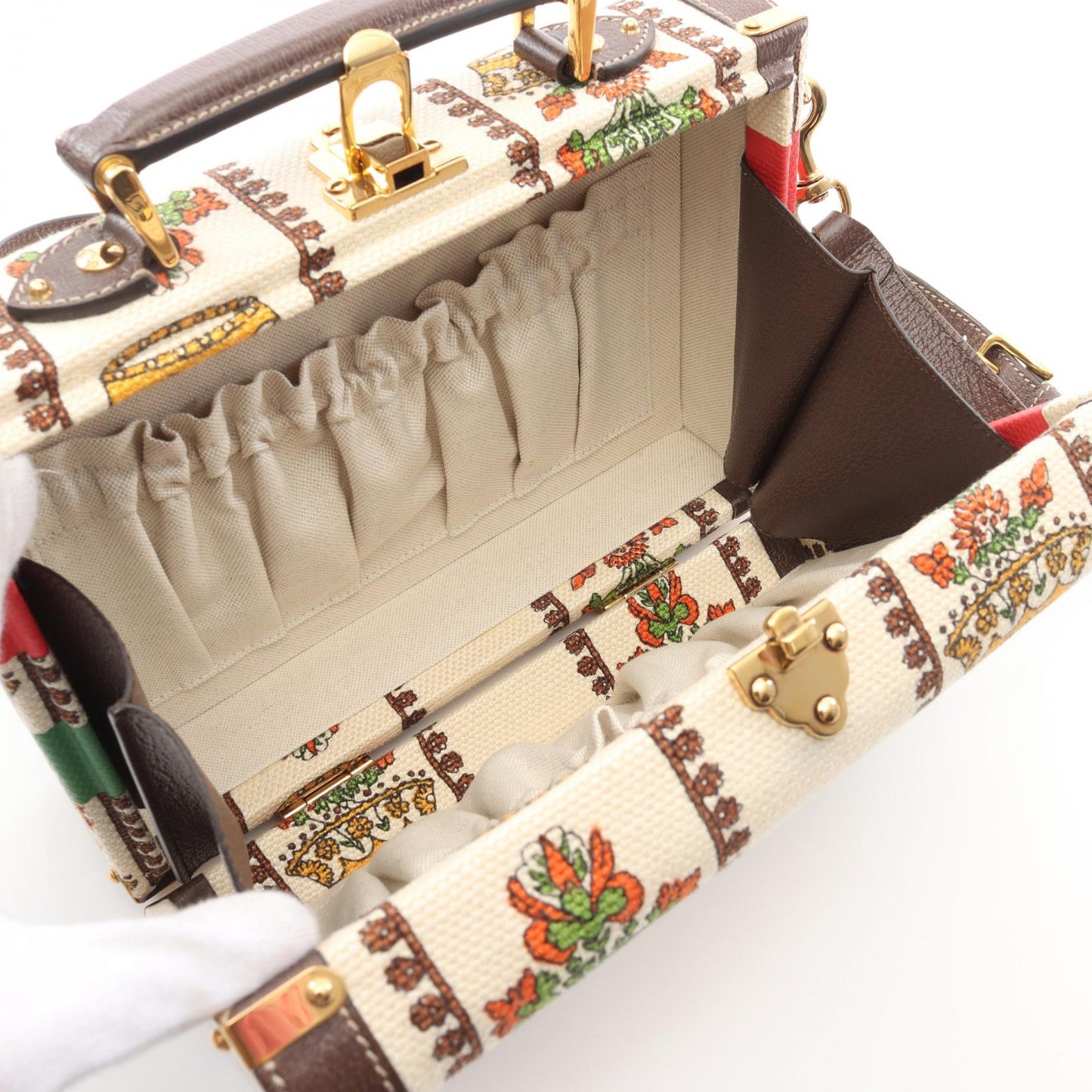 Gucci Music Is Mine 2Way Handbag Leather Canvas Travel Bag