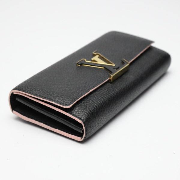Louis Vuitton Long Purse M67663 Taurillon Clemence Black Wallet Case