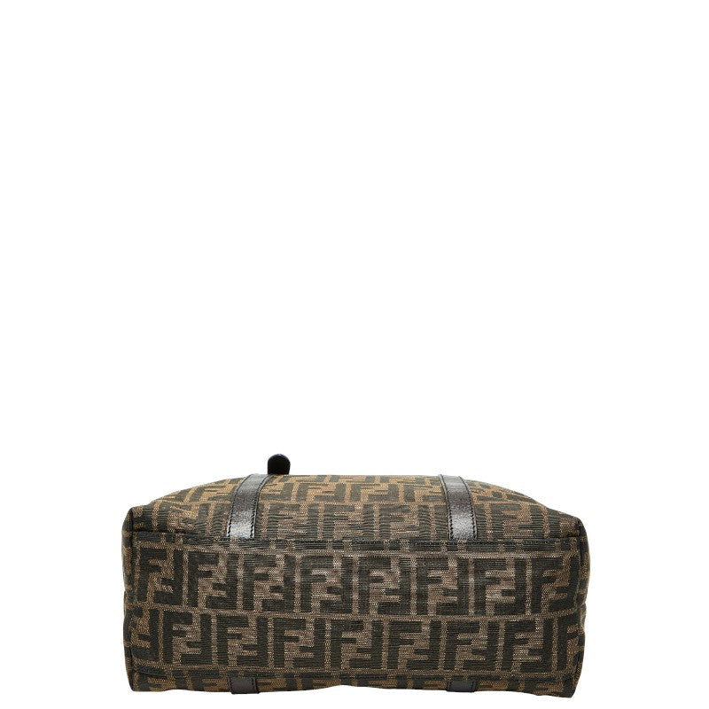 Fendi Zucca Handbag Leather Canvas Travel Bag Canvas Leather Handbag
