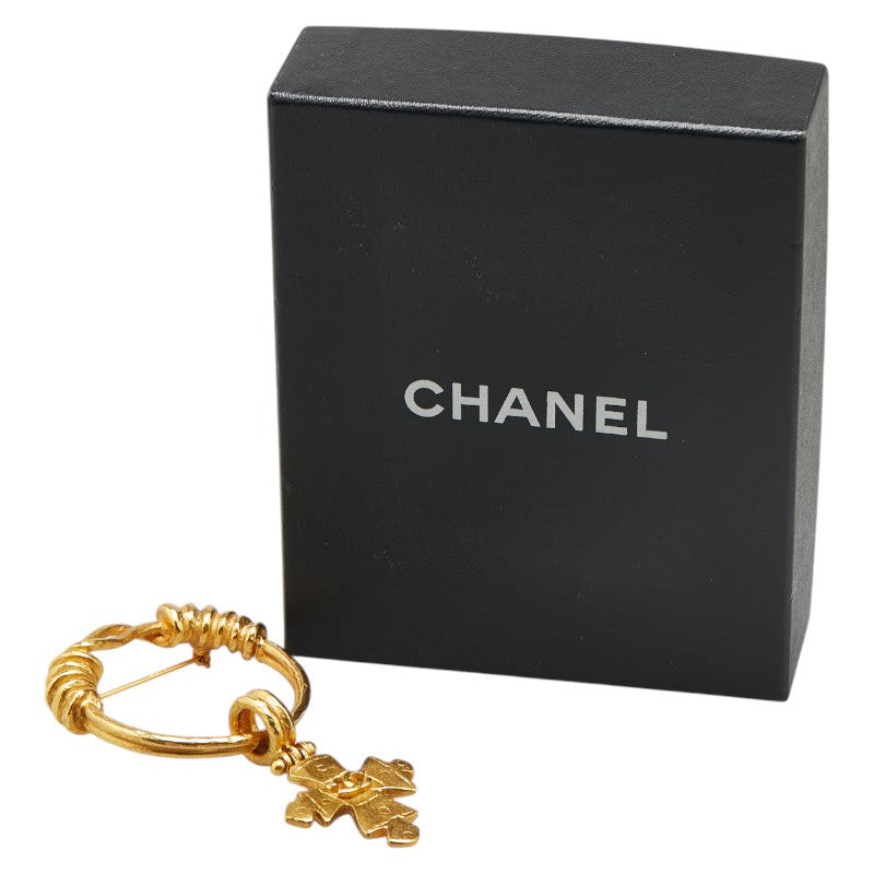 Chanel Gold Plated Coco Mark Cross Brooch