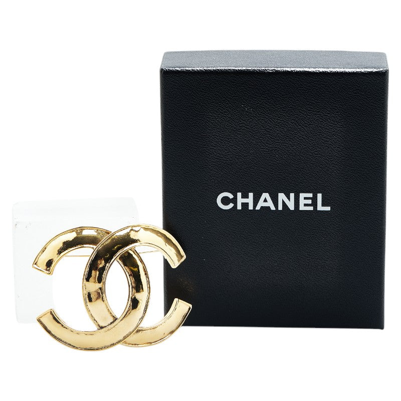 Gold Plated Coco Mark Brooch Elegant