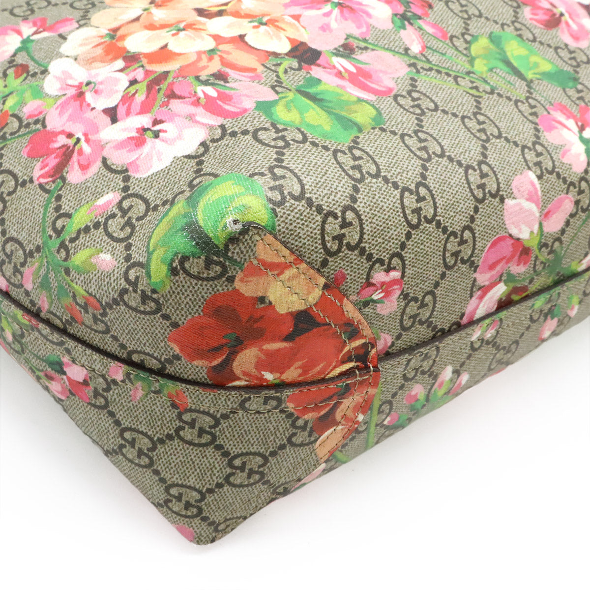 Gucci Blooms Supreme Pvc Coated 2Way Bag Leather Travel Bag
