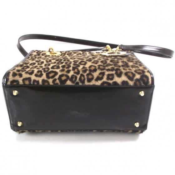 Dior Lady Pony Hair Handbag Travel Bag
