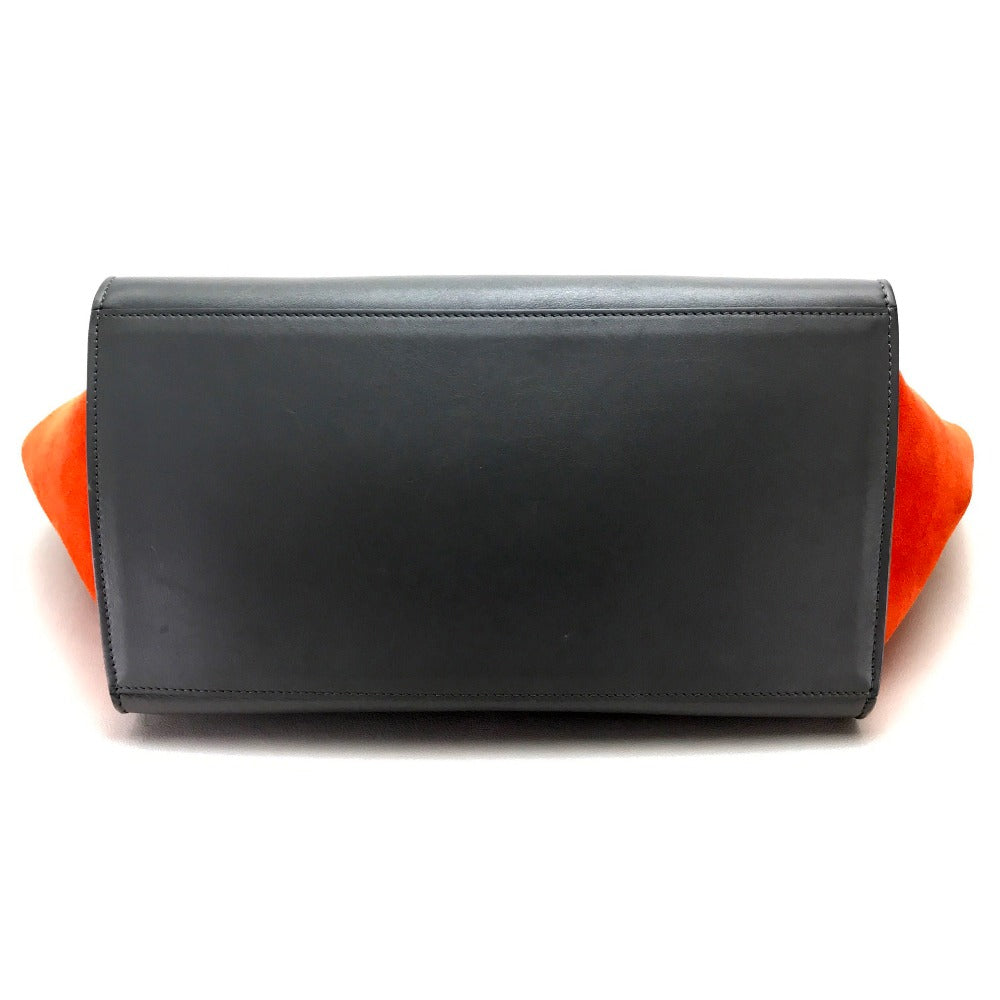 Shoulder Bag Gray X X Orange Way Leather Suede