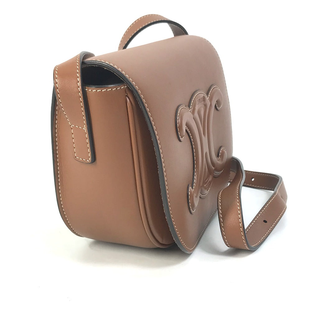 Shoulder Bag Crossbody Pochette Folco Cuir Triomphe Leather Brown Crossbody Bag