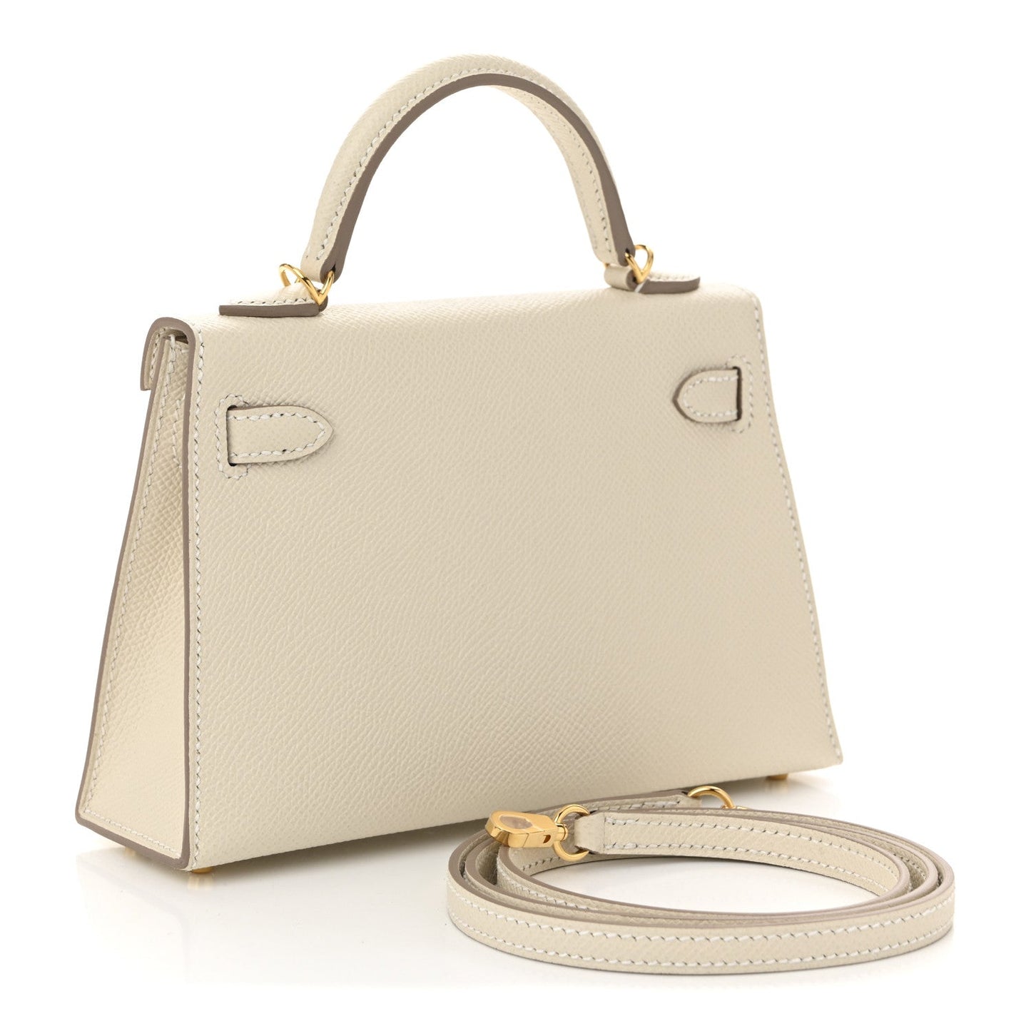 Hermes Epsom Kelly Sellier Craie Handbag Mini Travel Bag