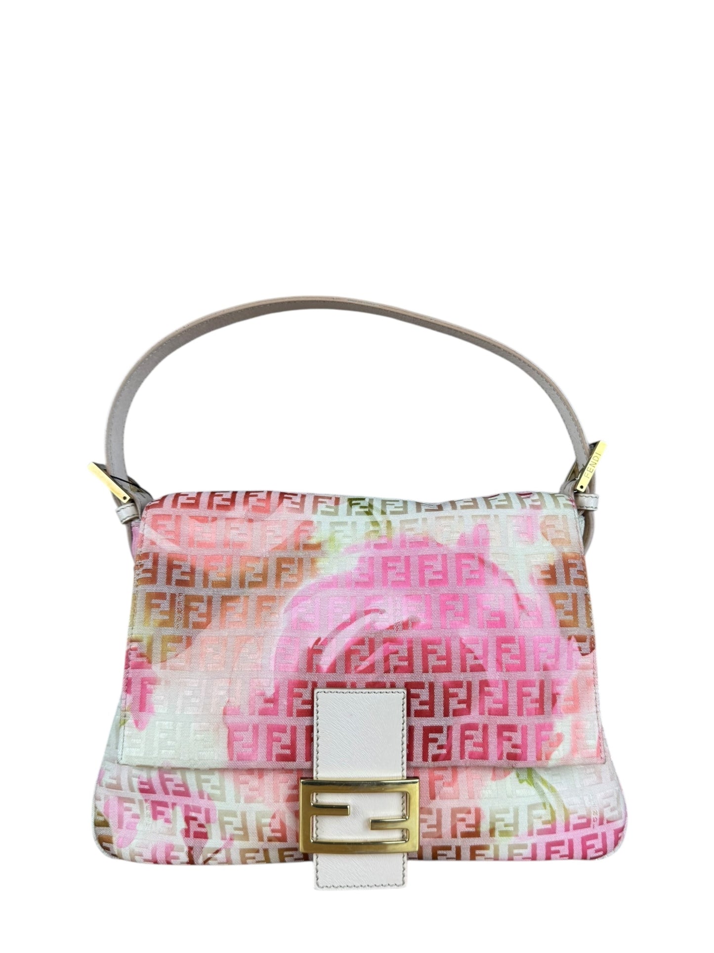 Fendi Handbag Zucchino Floral Mamma Baguette Shoulder Bag