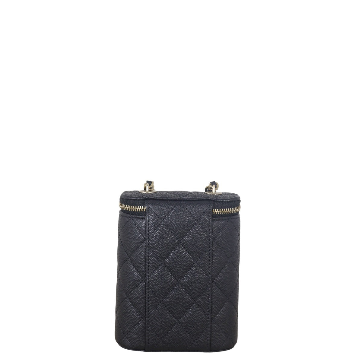 Chanel Classic Vertical Vanity Case Handbag Quilted Black Crossbody Bag