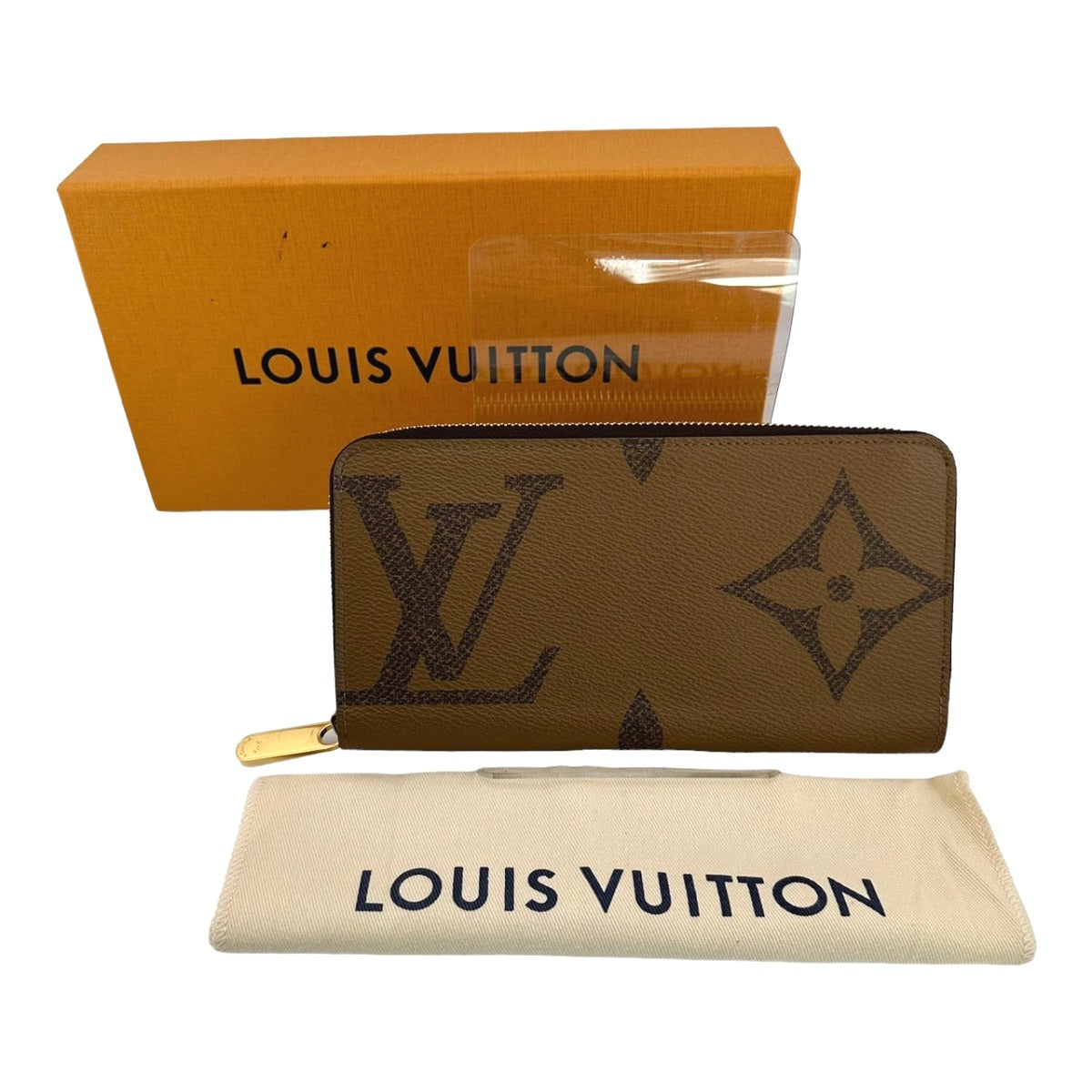 Louis Vuitton Long Purse M69353 Giant reverse Monogram Canvas Brown Wallet Case 0
