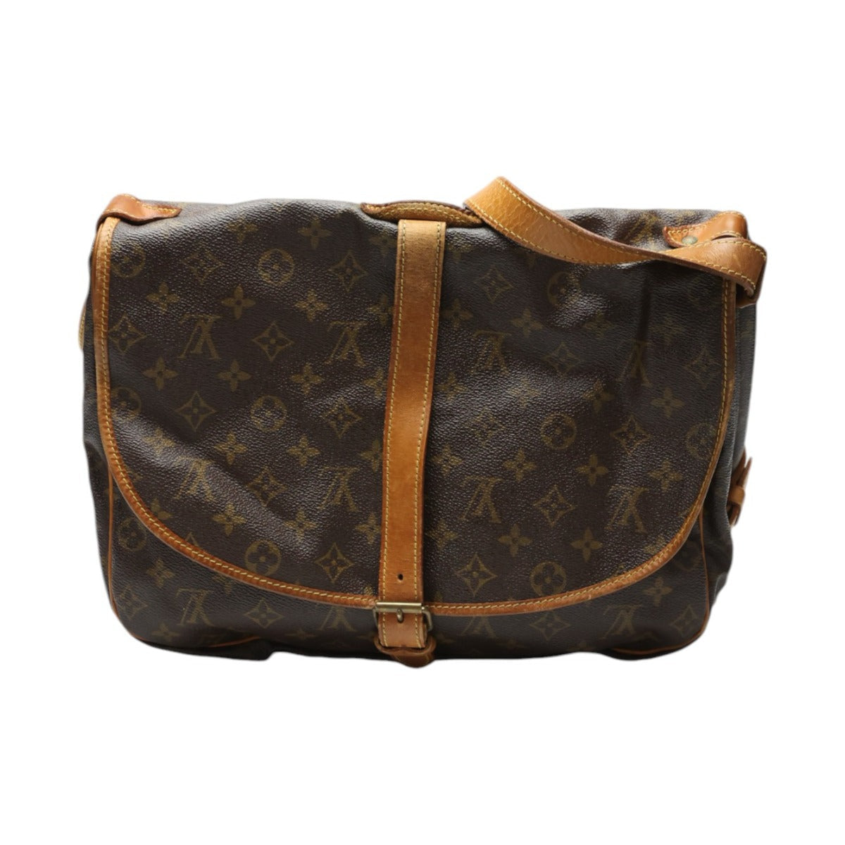 Louis Vuitton M42254 Samuel 35 Monogram Leather Canvas Brown Shoulder Bag