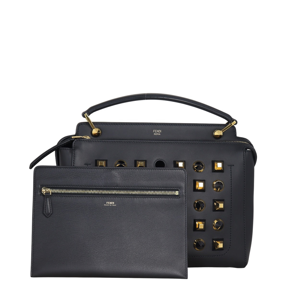 Fendi Shoulder Bag DotCom Click Studded Medium