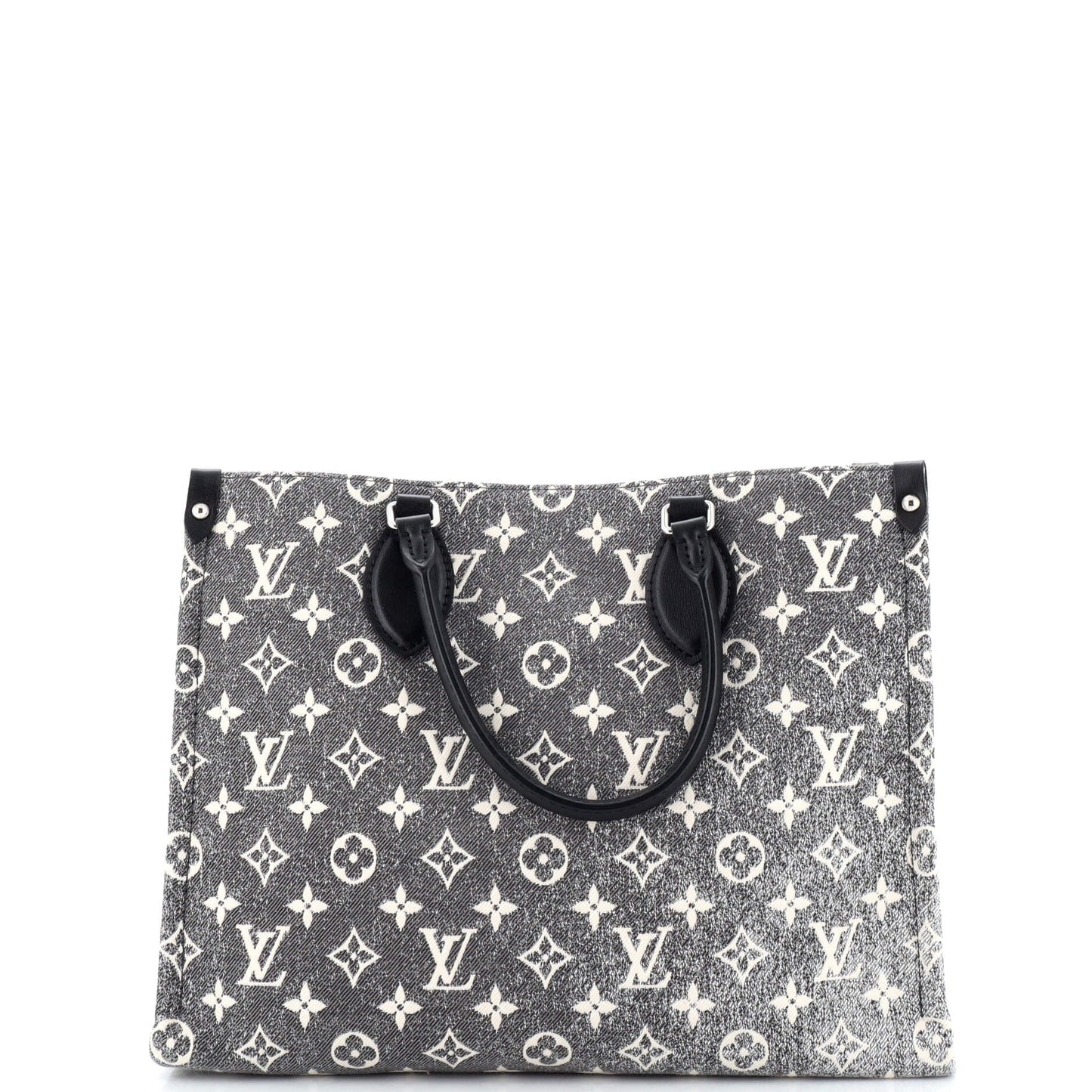 Louis Vuitton Onthego Tote Jacquard Mm Denim Monogram Shoulder Bag