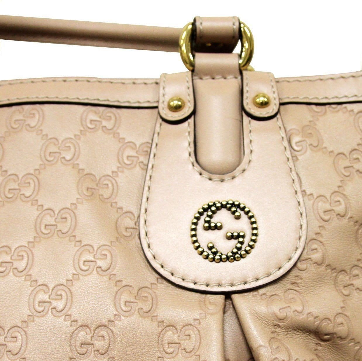Gucci Women Scarlett Nude ssima Handbag Tote Final Leather Tote Bag
