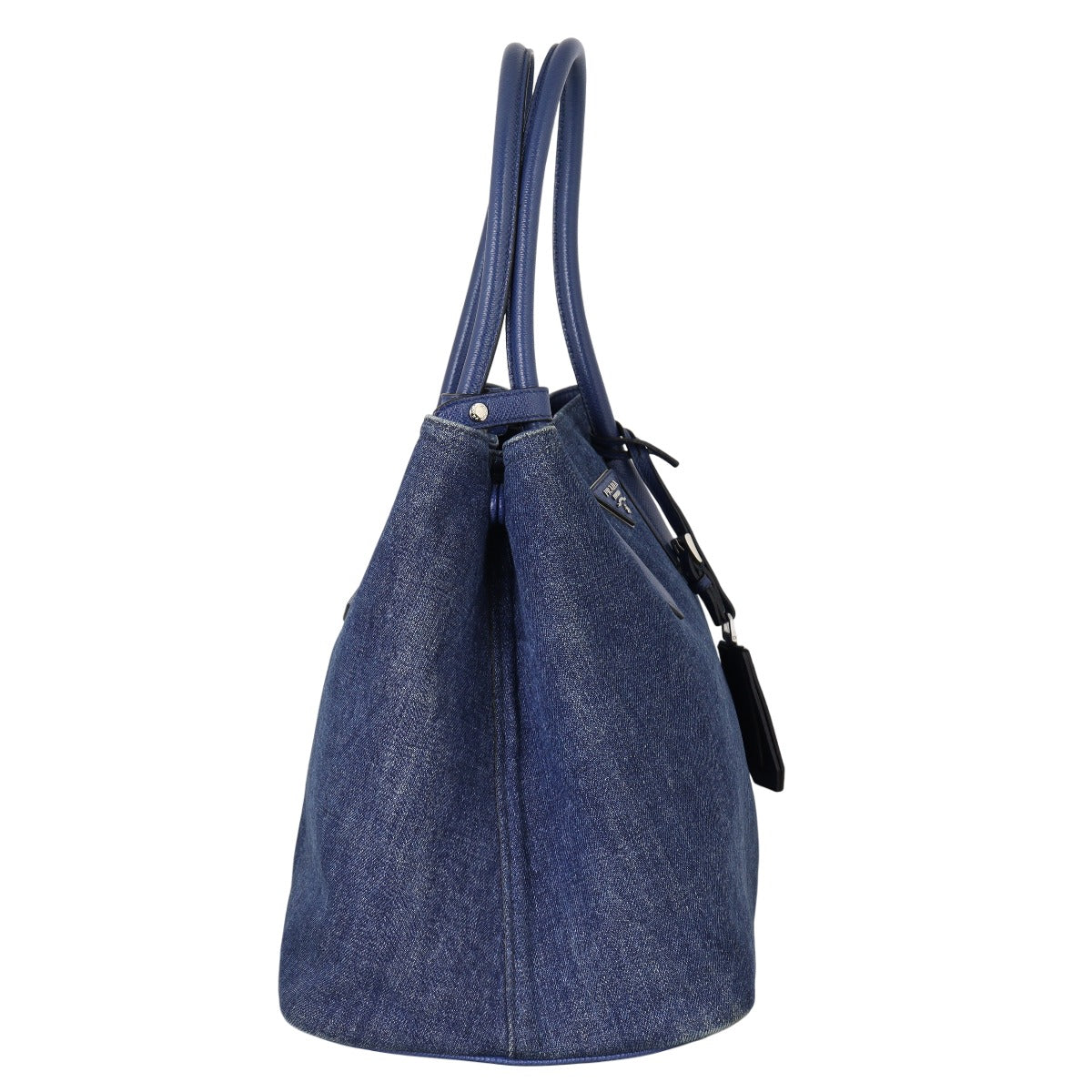 Prada Saffiano Double Bag Denim Travel Bag