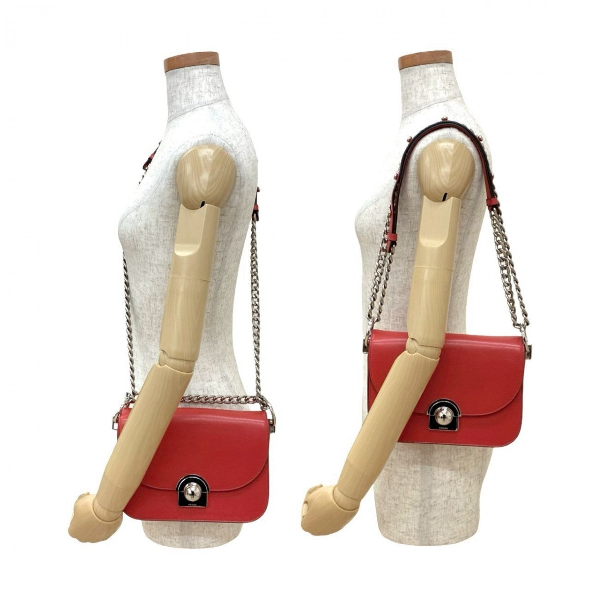 Shoulder Bag Leather Red