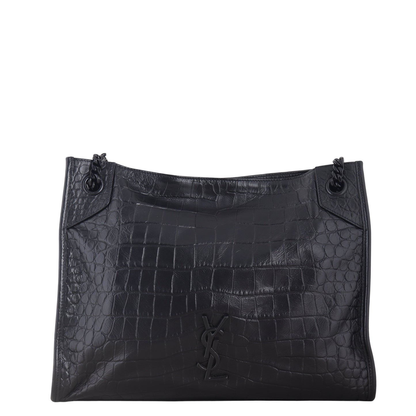 YSL Saint Laurent Saint Laurent Niki Tote Croc Embossed Medium Tote Bag