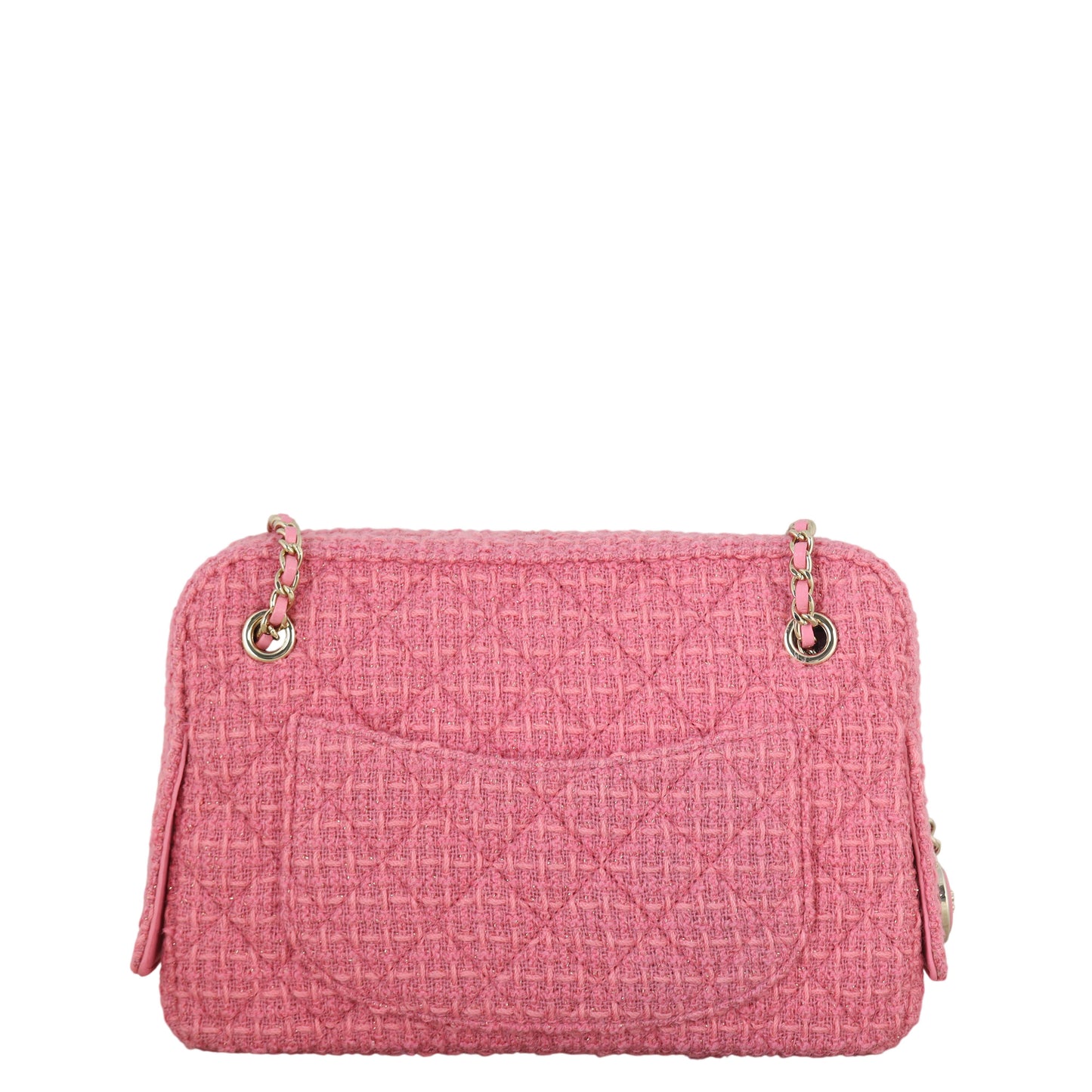 Chanel CC Camera Bag Tweed Pink Crossbody Bag