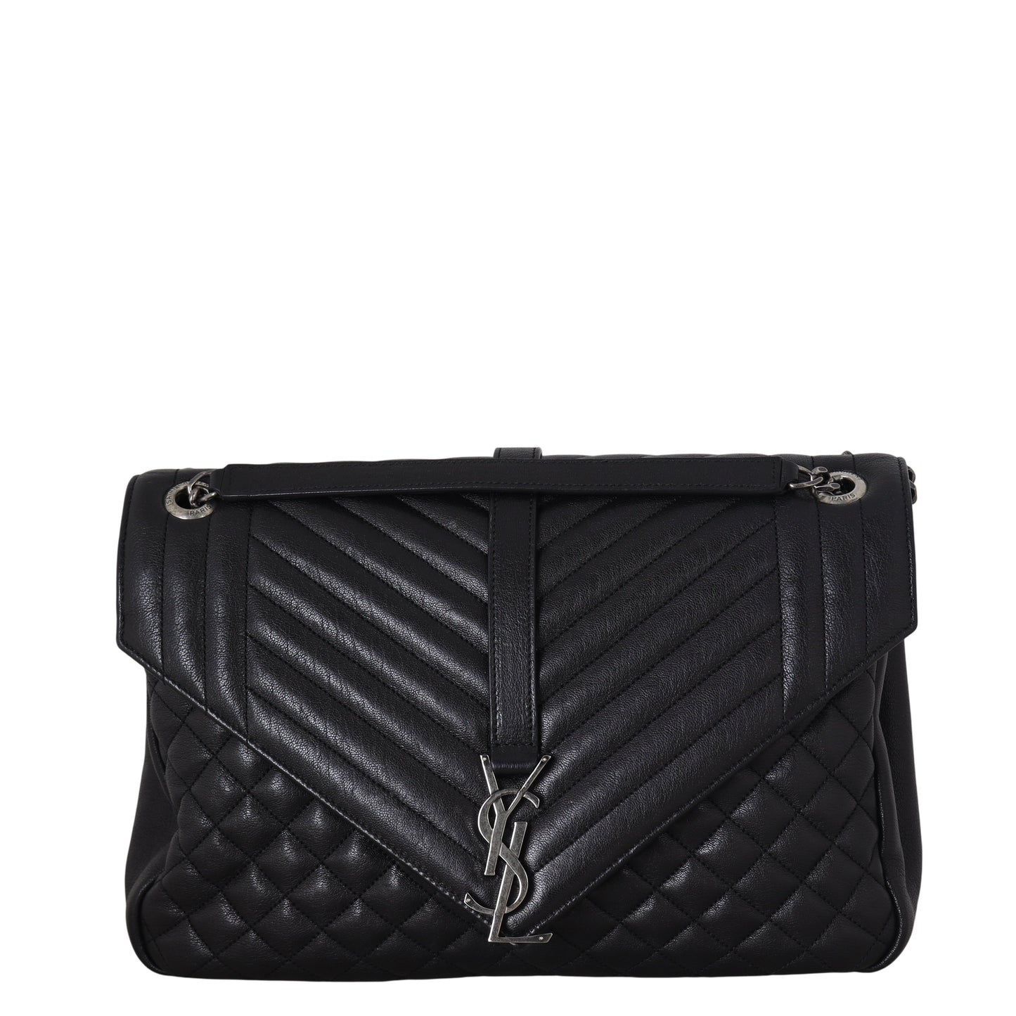 YSL Saint Laurent Classic Tri Quilt Soft Envelope Crossbody Bag Medium