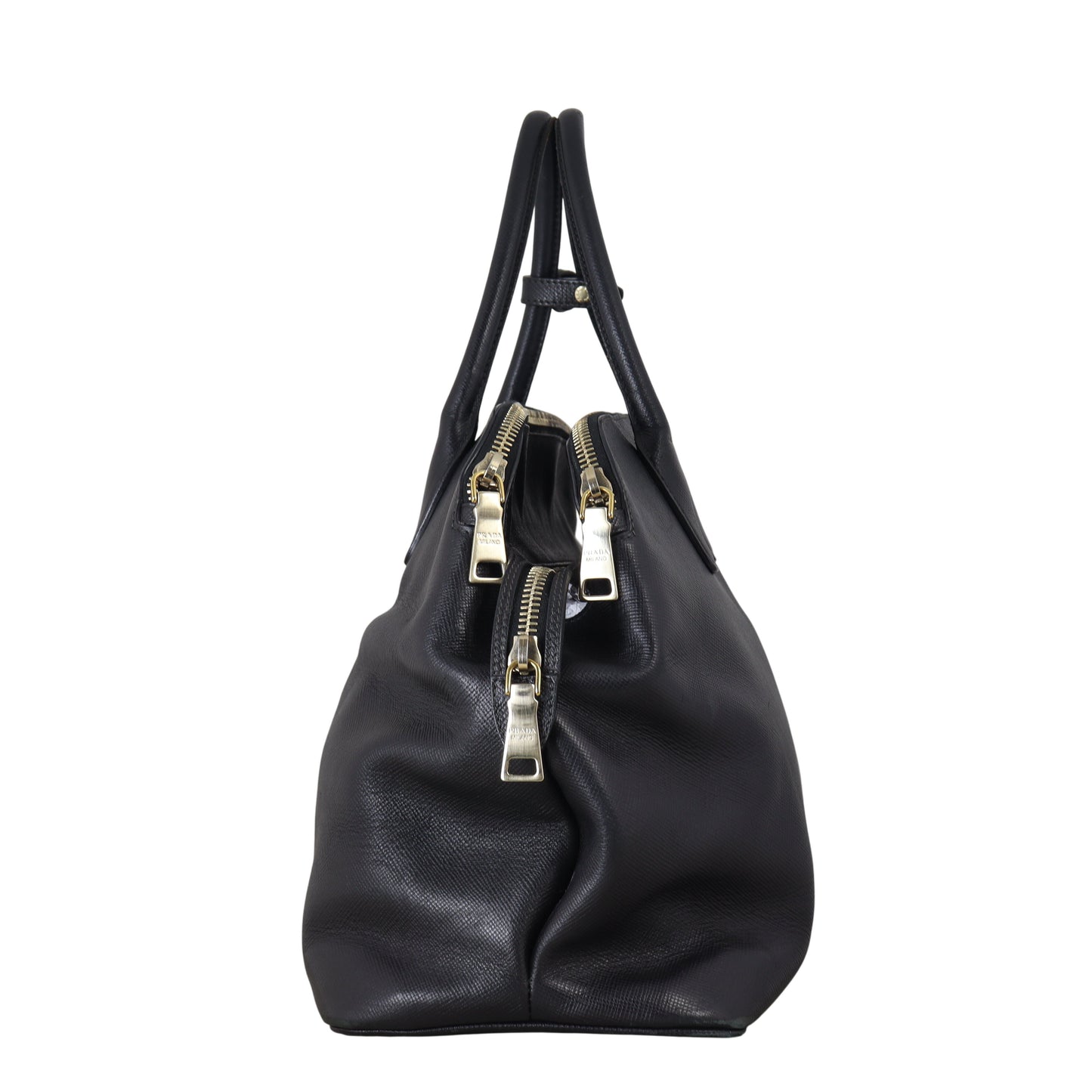 Prada Saffiano Cuir Triple Zip Dome Bag Travel Bag