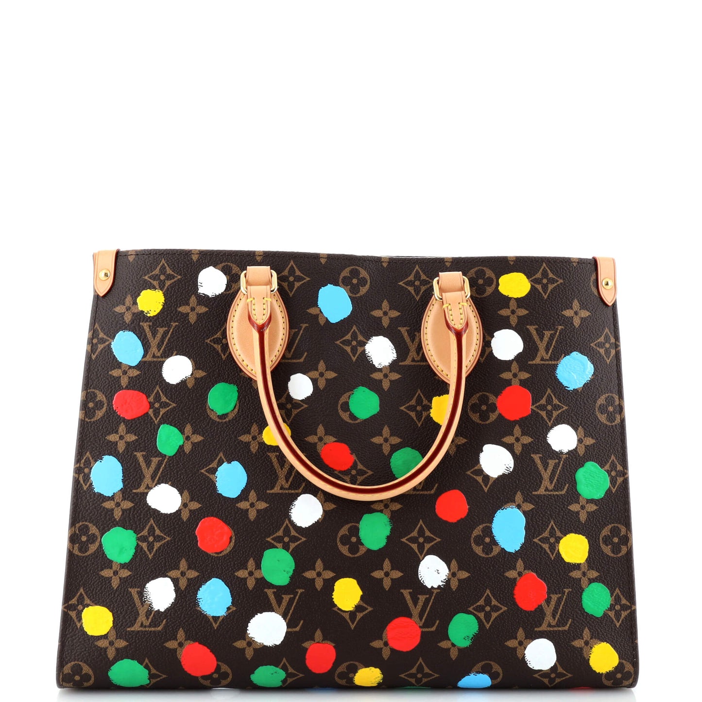 Louis Vuitton Onthego Tote Yayoi Kusama Painted Dots Mm Canvas Monogram Tote Bag
