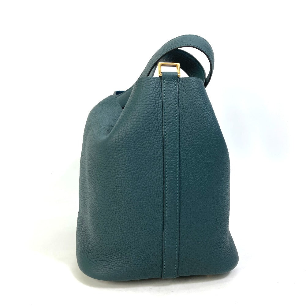 Hermes Handbag Taurillon Clemence Type Pico Lock Mm Blue Green Tan Travel Bag